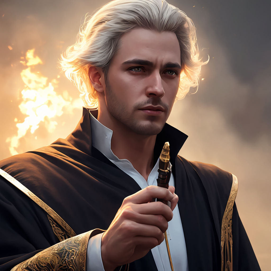 06206-2862902927-photorealistic photo of a handsome young male wizard, white wizard shirt with golden trim, white robe moving in the wind, long w.png